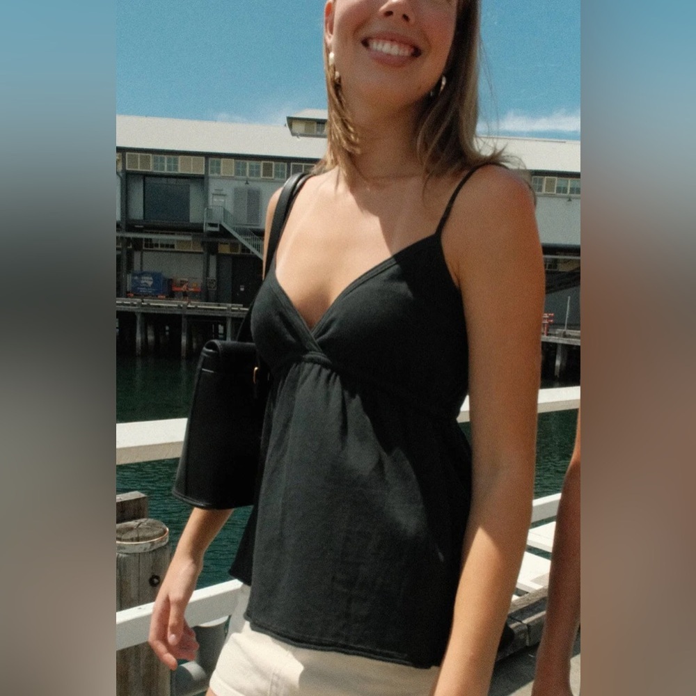 Brandy Melville Green Babydoll Tank